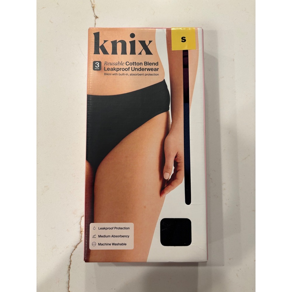 Knix Small Reusable Leakproof Underwear Women Black Navy Purple 3 Pack
